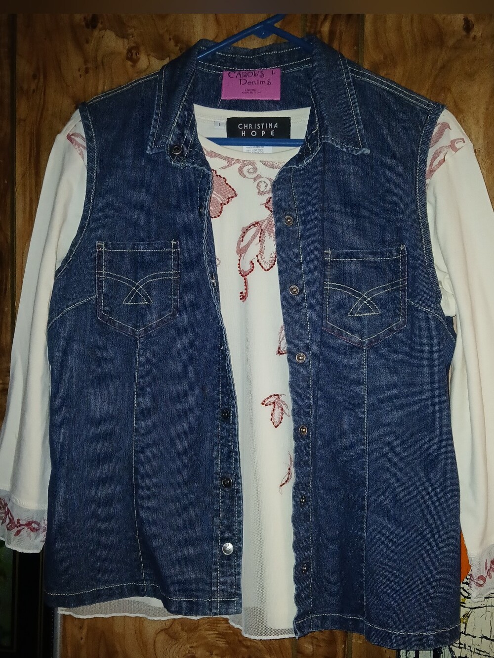 Carol's Denims jean vest With Christina Hope Blouse Bundle
